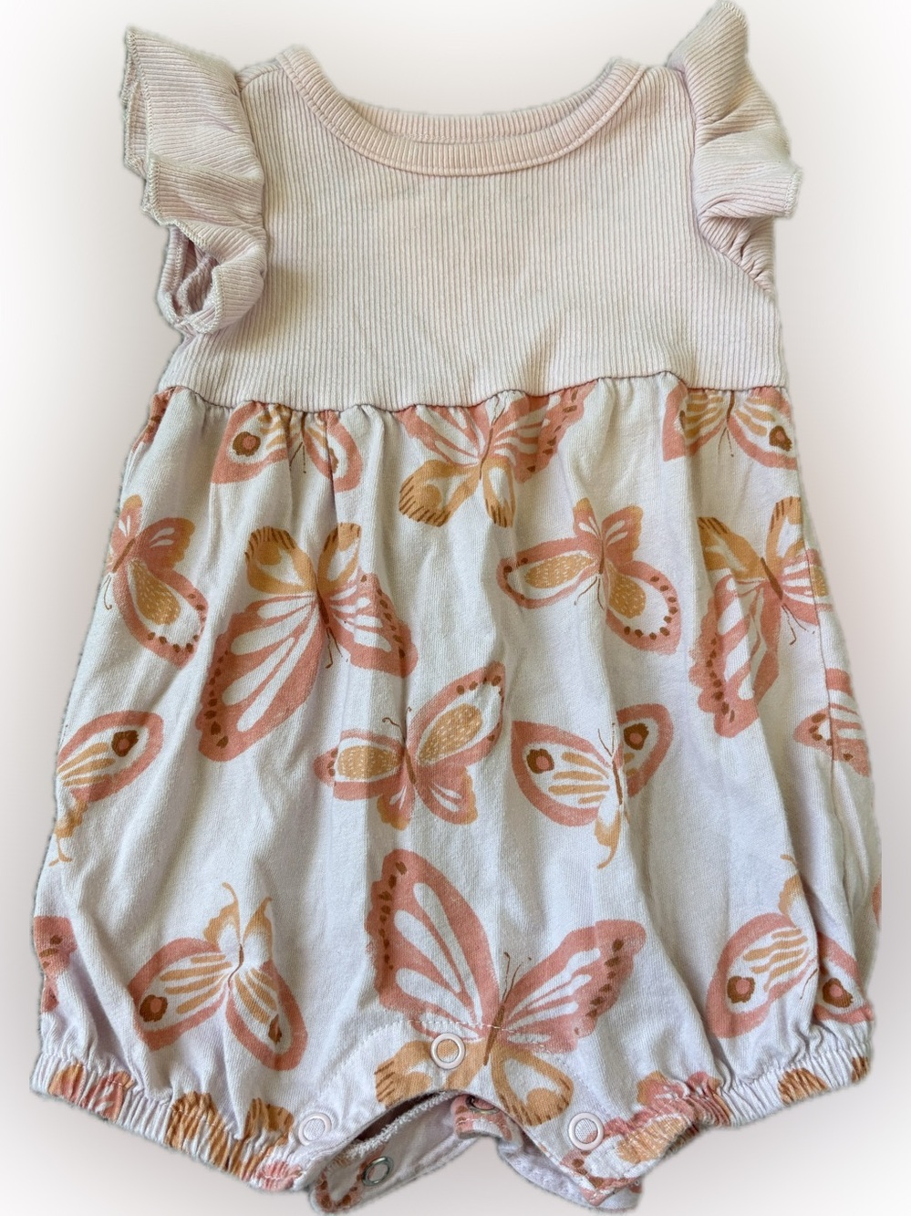 Pink Butterfly Baby Romper